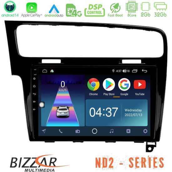 Bizzar ND2 Series 8Core Android14 2+32GB  VW GOLF 7 Navigation Multimedia Tablet 10" Με Carplay & Android Auto