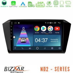 Bizzar ND2 Series 8Core Android14 2+32GB VW Passat Navigation Multimedia Tablet 10" Με Carplay & Android Auto Bizzar ND2 Series 8Core Android14 2+32GB VW Passat Navigation Multimedia Tablet 10" Με Carplay & Android Auto