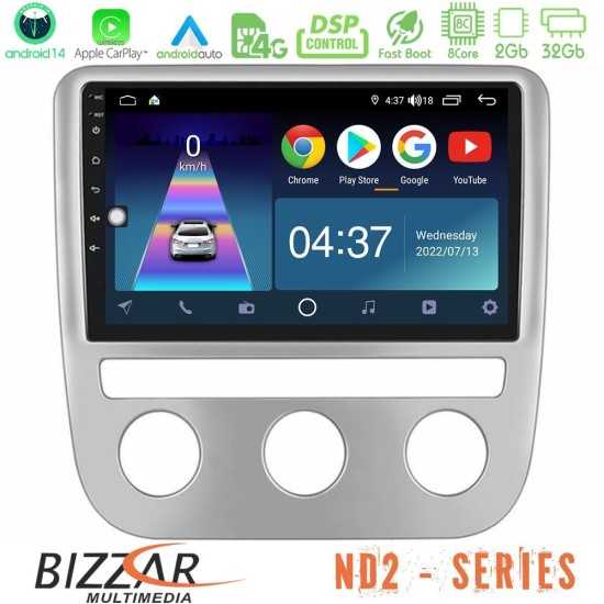 Bizzar ND2 Series 8Core Android14 2+32GB  VW Scirocco / Eos Navigation Multimedia Tablet 9" Με Carplay & Android Auto