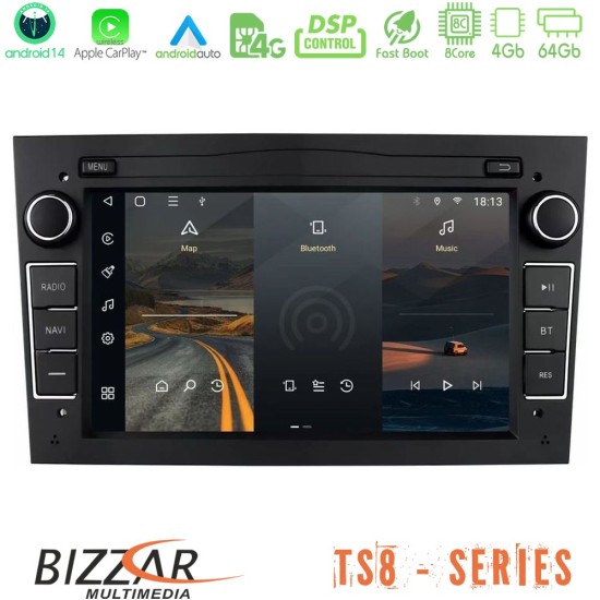 Bizzar Opel Astra/Corsa/Antara/Zafira 8core Android14 4+64GB Navigation Multimedia Deckless 7" με Carplay/AndroidAuto (OEM Style | Silver Color)