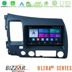 Bizzar Ultra Series Honda Civic 2006-2011 8core Android13 8+128GB Navigation Multimedia Tablet 9"