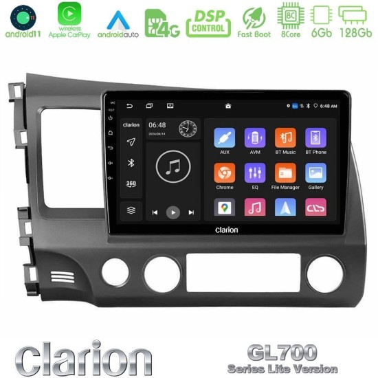 Clarion GL700 Lite Series 8Core Android11 6+128GB Honda Civic 2006-2011 Navigation Multimedia Tablet 10" Με Carplay & Android Auto Clarion GL700 Lite Series 8Core Android11 6+128GB Honda Civic 2006-2011 Navigation Multimedia Tablet 10" Με Carplay & Android Auto