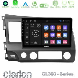 Clarion GL300 Series 4Core Android11 2+32GB Honda Civic 2006-2011 Navigation Multimedia Tablet 10" Με Carplay & Android Auto