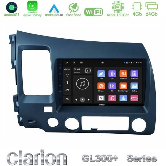 Clarion GL300+ Series 4Core Android11 4+64GB Honda Civic 2006-2011 Navigation Multimedia Tablet 9" Clarion GL300+ Series 4Core Android11 4+64GB Honda Civic 2006-2011 Navigation Multimedia Tablet 9"