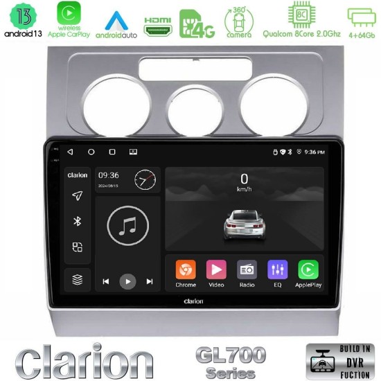 Clarion GL700 Series 8Core Android13 4+64GB VW Touran 2003-2011 Navigation Multimedia Tablet 10" Με Carplay & Android Auto Clarion GL700 Series 8Core Android13 4+64GB VW Touran 2003-2011 Navigation Multimedia Tablet 10" Με Carplay & Android Auto