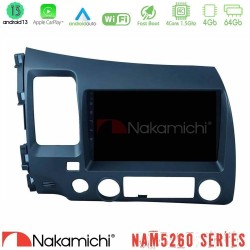 Nakamichi NAM5260 Series 4Core Android13 4+64GB Honda Civic 2006-2011 Navigation Multimedia Tablet 9" Με Carplay & Android Auto