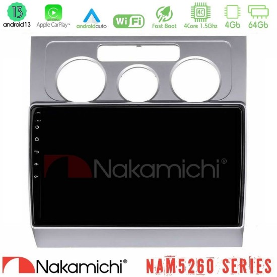 Nakamichi NAM5260 Series 4Core Android13 4+64GB VW Touran 2003-2011 Navigation Multimedia Tablet 10" Με Carplay & Android Auto