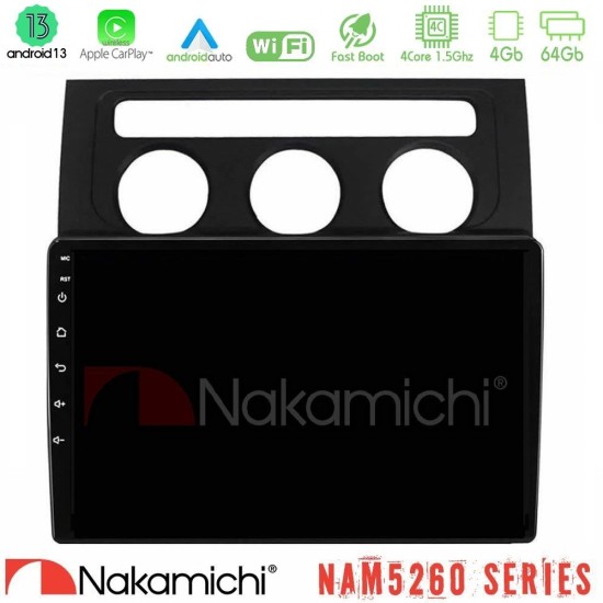 Nakamichi NAM5260 Series 4Core Android13 4+64GB VW Touran 2003-2011 Navigation Multimedia Tablet 10" Με Carplay & Android Auto
