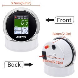 Bizzar Marine Digital GPS Speedometer LCD Display Odometer Voltmeter 85mm Bizzar Marine Digital GPS Speedometer LCD Display Odometer Voltmeter 85mm