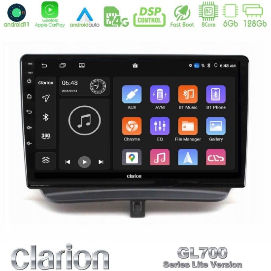 Clarion GL700 Lite Series 8Core Android11 6+128GB Ford Courier 2015-2023 Navigation Multimedia Tablet 9" Με Carplay & Android Auto