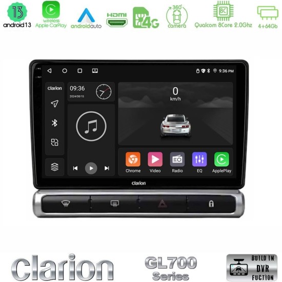 Clarion GL700 Series 8Core Android13 4+64GB Citroen C3 2016-> Navigation Multimedia Tablet 9" Με Carplay & Android Auto