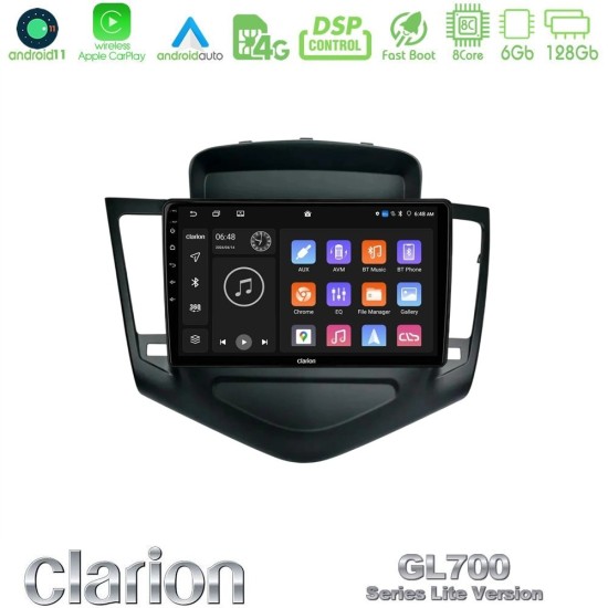 Clarion GL700 Lite Series 8Core Android11 6+128GB Chevrolet Cruze 2009-2012 Navigation Multimedia Tablet 9" Με Carplay & Android Auto