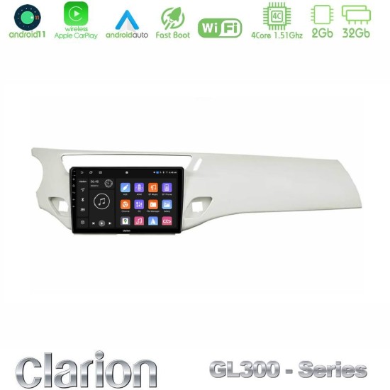 Clarion GL300 Series 4Core Android11 2+32GB Citroen C3 2009-2016 Navigation Multimedia Tablet 9" Με Carplay & Android Auto