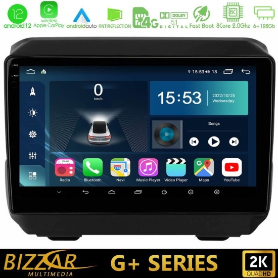 Bizzar G+ Series Jeep Wrangler 2018-> 8core Android12 6+128GB Navigation Multimedia Tablet 9" Bizzar G+ Series Jeep Wrangler 2018-> 8core Android12 6+128GB Navigation Multimedia Tablet 9"