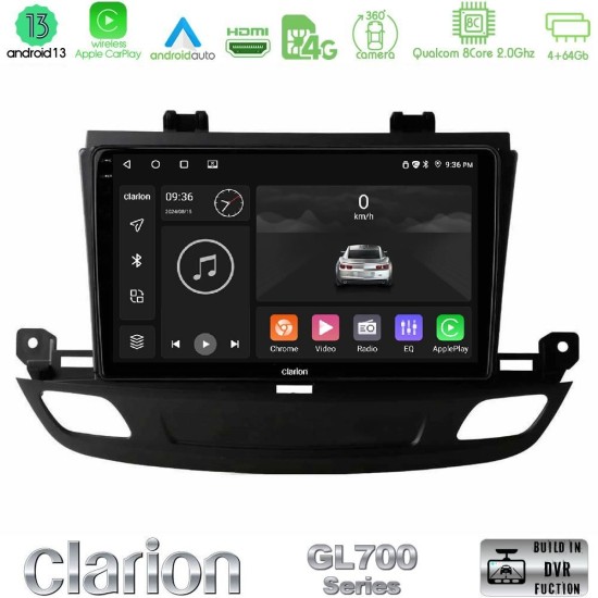 Clarion GL700 Series 8Core Android13 4+64GB Opel Insignia 2 2017-2020 Navigation Multimedia Tablet 9" Με Carplay & Android Auto