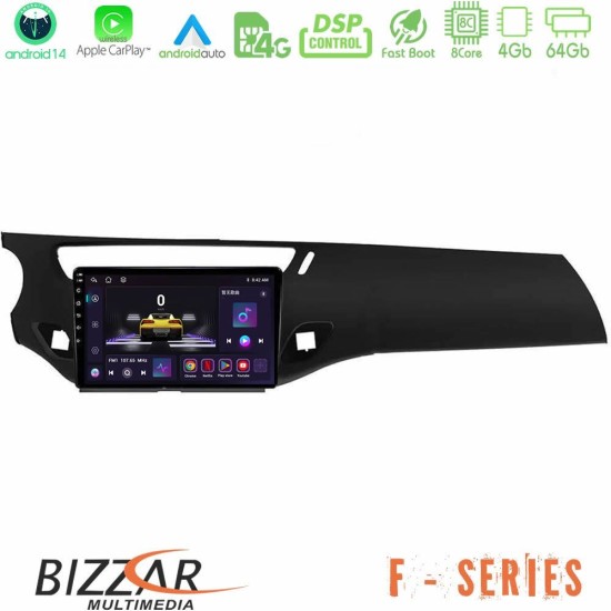 Bizzar F Series 8Core Android14 4+64GB  Citroen C3 2009-2016 Navigation Multimedia Tablet 9"  Με Carplay & Android Auto (Μαύρο γυαλιστερό)