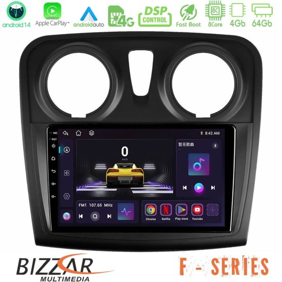 Bizzar F Series 8Core Android14 4+64GB Dacia Dokker 2014-2021 Navigation Multimedia Tablet 9" Με Carplay & Android Auto Bizzar F Series 8Core Android14 4+64GB Dacia Dokker 2014-2021 Navigation Multimedia Tablet 9" Με Carplay & Android Auto