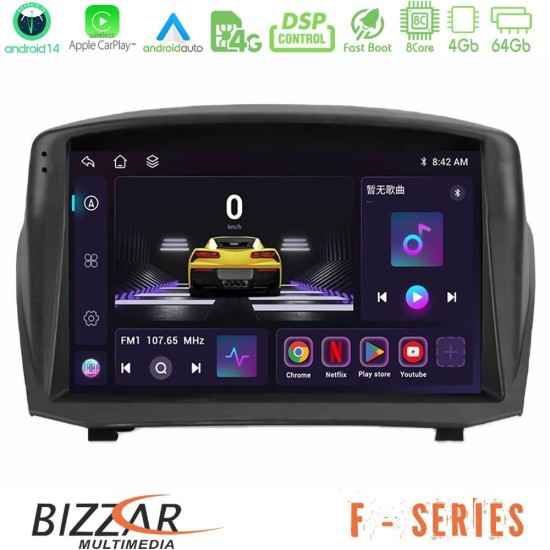 Bizzar F Series 8Core Android14 4+64GB  Ford Fiesta 2008-2012 Navigation Multimedia Tablet 9" (Oem Style) Με Carplay & Android Auto