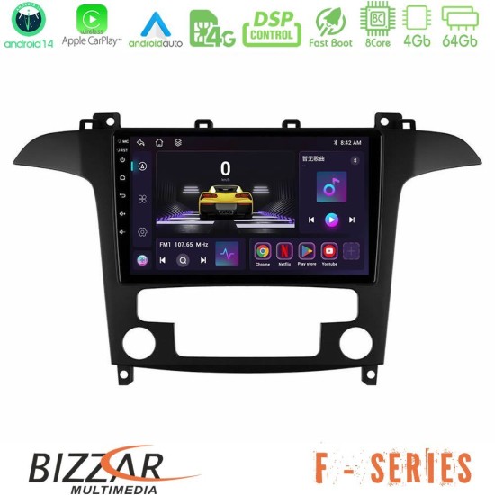 Bizzar F Series 8Core Android14 4+64GB Ford S-Max 2006-2012 Navigation Multimedia Tablet 9" Με Carplay & Android Auto Bizzar F Series 8Core Android14 4+64GB Ford S-Max 2006-2012 Navigation Multimedia Tablet 9" Με Carplay & Android Auto
