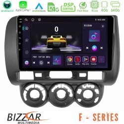 Bizzar F Series 8Core Android14 4+64GB  Honda Jazz 2002-2008 (Manual A/C) Navigation Multimedia Tablet 9" Με Carplay & Android Auto