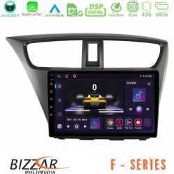 Bizzar F Series 8Core Android14 4+64GB  Honda Civic Hatchback 2012-2015 Navigation Multimedia Tablet 9" Με Carplay & Android Auto