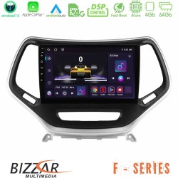 Bizzar F Series 8Core Android14 4+64GB  Jeep Cherokee 2014-2019 Navigation Multimedia Tablet 9" (Ασημί Χρώμα) Με Carplay & Android Auto