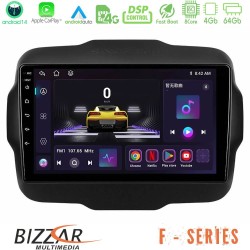 Bizzar F Series 8Core Android14 4+64GB  Jeep Renegade 2015-2019 Navigation Multimedia Tablet 9" Με Carplay & Android Auto