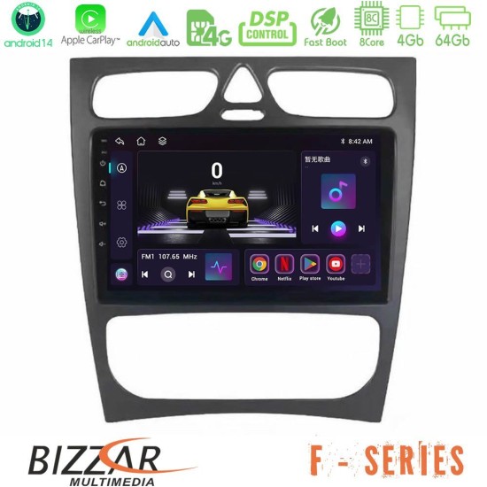Bizzar F Series 8Core Android14 4+64GB Mercedes C Class (W203) Navigation Multimedia Tablet 9" Με Carplay & Android Auto Bizzar F Series 8Core Android14 4+64GB Mercedes C Class (W203) Navigation Multimedia Tablet 9" Με Carplay & Android Auto