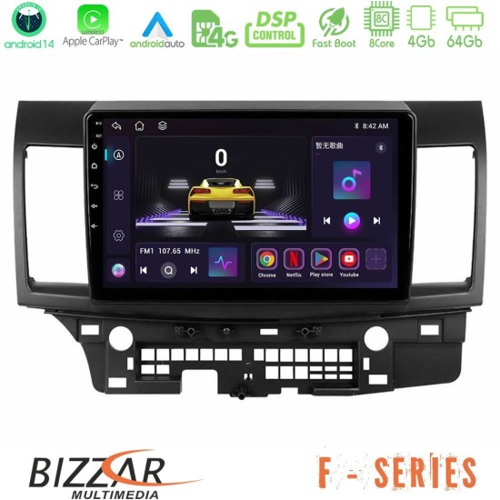 Bizzar F Series 8Core Android14 4+64GB Mitsubishi Lancer 2008 – 2015 Navigation Multimedia Tablet 10" Με Carplay & Android Auto Bizzar F Series 8Core Android14 4+64GB Mitsubishi Lancer 2008 – 2015 Navigation Multimedia Tablet 10" Με Carplay & Android Auto