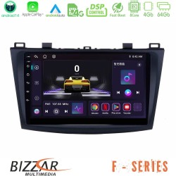 Bizzar F Series 8Core Android14 4+64GB  Mazda 3 2009-2014 Navigation Multimedia Tablet 9" Με Carplay & Android Auto