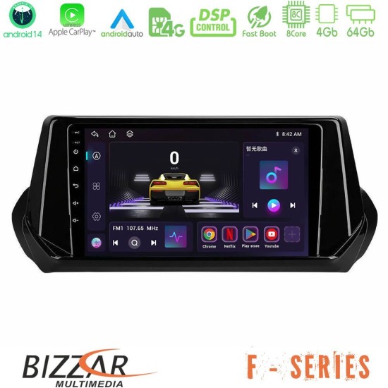Bizzar F Series 8Core Android14 4+64GB Peugeot 208 2019-2023 Navigation Multimedia Tablet 9" Με Carplay & Android Auto Bizzar F Series 8Core Android14 4+64GB Peugeot 208 2019-2023 Navigation Multimedia Tablet 9" Με Carplay & Android Auto