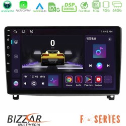Bizzar F Series 8Core Android14 4+64GB  Peugeot 407 Navigation Multimedia Tablet 9" Με Carplay & Android Auto