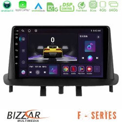 Bizzar F Series 8Core Android14 4+64GB  Renault Megane 3 2009-2013 Navigation Multimedia Tablet 9" Με Carplay & Android Auto