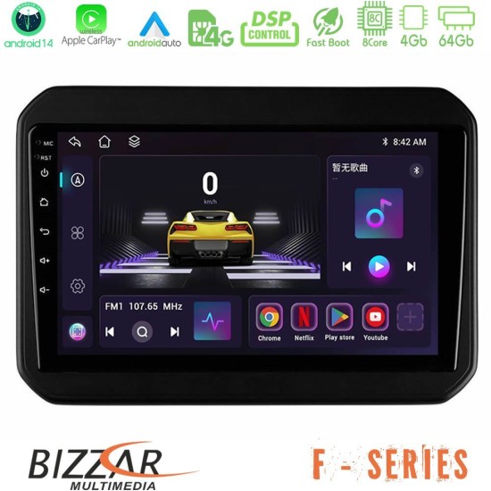 Bizzar F Series 8Core Android14 4+64GB Suzuki Ignis Navigation Multimedia Tablet 9" Με Carplay & Android Auto Bizzar F Series 8Core Android14 4+64GB Suzuki Ignis Navigation Multimedia Tablet 9" Με Carplay & Android Auto