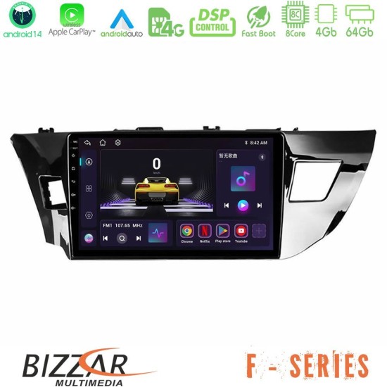 Bizzar F Series 8Core Android14 4+64GB  Toyota Corolla 2014-2016 Navigation Multimedia Tablet 9" Με Carplay & Android Auto