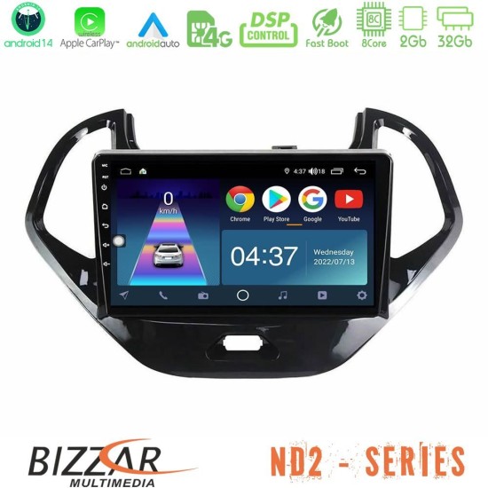 Bizzar ND2 Series 8Core Android14 2+32GB Ford KA 2014-2020 Navigation Multimedia Tablet 9" Με Carplay & Android Auto