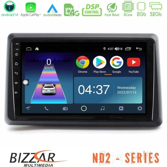 Bizzar ND2 Series 8Core Android14 2+32GB Renault Express 2020-2025 Navigation Multimedia Tablet 9" Με Carplay & Android Auto
