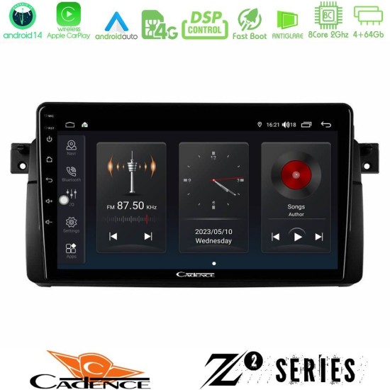 Cadence Z2 Series 8Core Android14 4+64GB  BMW E46 Navigation Multimedia Tablet 9" Με Carplay & Android Auto