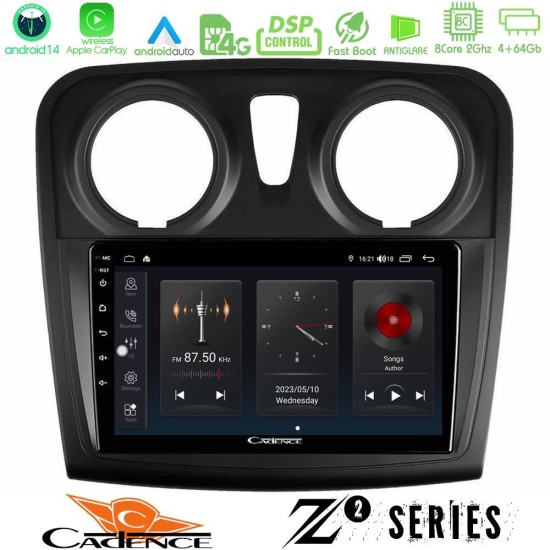 Cadence Z2 Series 8Core Android14 4+64GB Dacia Dokker 2014-2021 Navigation Multimedia Tablet 9" Με Carplay & Android Auto Cadence Z2 Series 8Core Android14 4+64GB Dacia Dokker 2014-2021 Navigation Multimedia Tablet 9" Με Carplay & Android Auto
