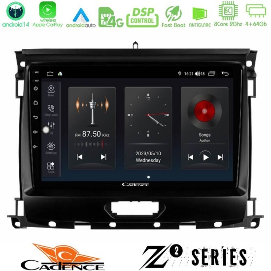 Cadence Z2 Series 8Core Android14 4+64GB  Ford Ranger 2017-2022 Navigation Multimedia Tablet 9" Με Carplay & Android Auto