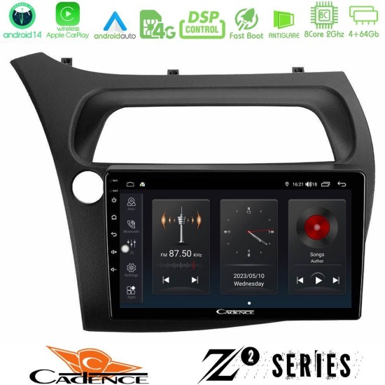 Cadence Z2 Series 8Core Android14 4+64GB Honda Civic Hatchback 2006-2011 Navigation Multimedia Tablet 9" Με Carplay & Android Auto Cadence Z2 Series 8Core Android14 4+64GB Honda Civic Hatchback 2006-2011 Navigation Multimedia Tablet 9" Με Carplay & Android Auto