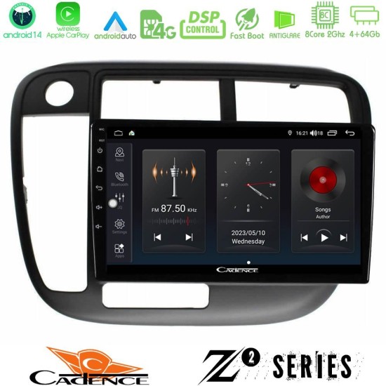 Cadence Z2 Series 8Core Android14 4+64GB Honda Civic 1995-2001 Navigation Multimedia Tablet 9" Με Carplay & Android Auto Cadence Z2 Series 8Core Android14 4+64GB Honda Civic 1995-2001 Navigation Multimedia Tablet 9" Με Carplay & Android Auto