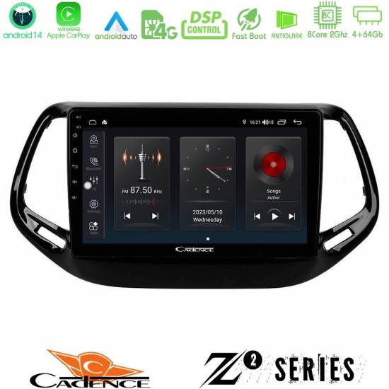 Cadence Z2 Series 8Core Android14 4+64GB  Jeep Compass 2017> Navigation Multimedia Tablet 10" Με Carplay & Android Auto