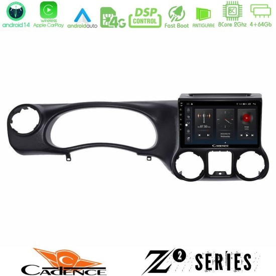 Cadence Z2 Series 8Core Android14 4+64GB  Jeep Wrangler 2011-2014 Navigation Multimedia Tablet 10" Με Carplay & Android Auto