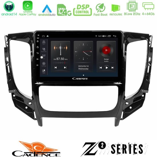Cadence Z2 Series 8Core Android14 4+64GB  Mitsubishi L200 2016-> & Fiat Fullback (Auto A/C) Navigation Multimedia Tablet 9" Με Carplay & Android Auto