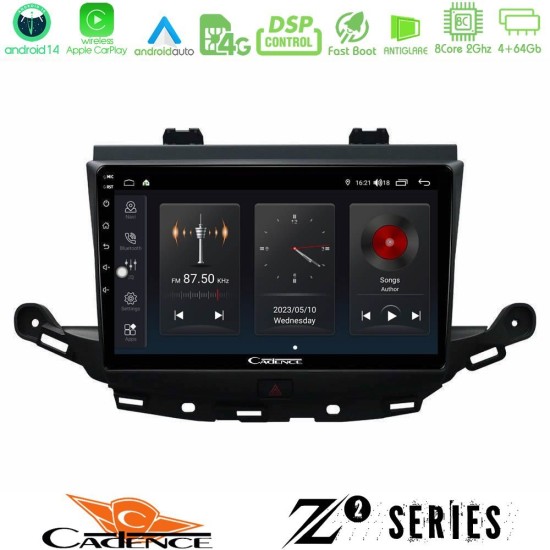 Cadence Z2 Series 8Core Android14 4+64GB Opel Astra K 2015-2019 Navigation Multimedia Tablet 9" Με Carplay & Android Auto Cadence Z2 Series 8Core Android14 4+64GB Opel Astra K 2015-2019 Navigation Multimedia Tablet 9" Με Carplay & Android Auto