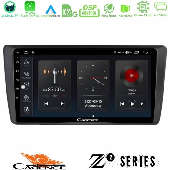 Cadence Z2 Series 8Core Android14 4+64GB  Skoda Octavia 2004-2012 Navigation Multimedia Tablet 9" Με Carplay & Android Auto