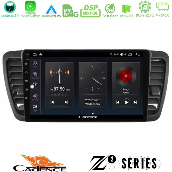 Cadence Z2 Series 8Core Android14 4+64GB  Subaru Legacy/Outback 2002-2008 Navigation Multimedia Tablet 9" Με Carplay & Android Auto