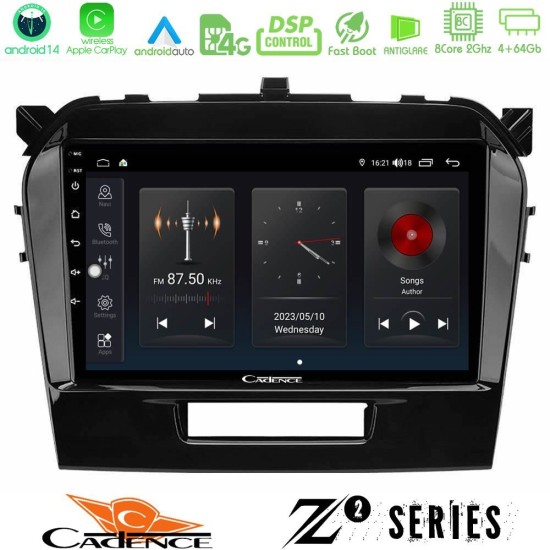 Cadence Z2 Series 8Core Android14 4+64GB  Suzuki Vitara 2015-2021 Navigation Multimedia Tablet 9" Με Carplay & Android Auto