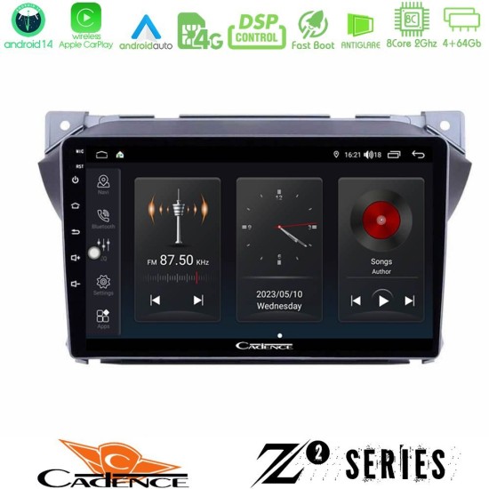 Cadence Z2 Series 8Core Android14 4+64GB  Suzuki Alto & Nissan Pixo Navigation Multimedia Tablet 9" Με Carplay & Android Auto